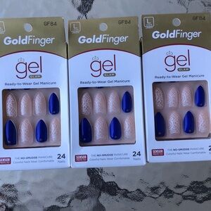 Gel Glam Blue and Gold Manicure Set